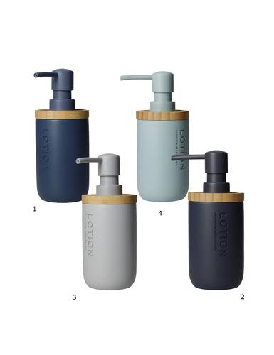 Dispenser sapone liquido poliresina e bamboo linea modern