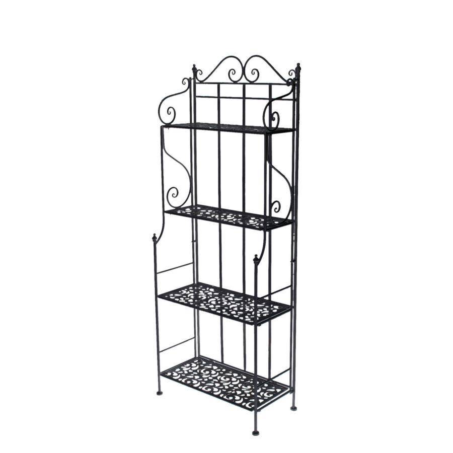 Etagere scaffale ferro nero 4 piani traforati 158h