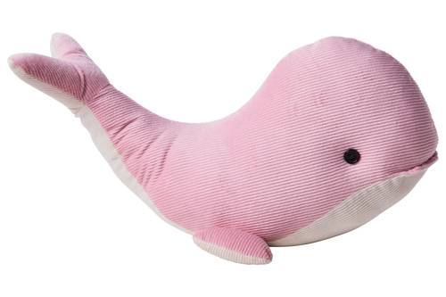 Fermaporta balena rosa e bianca velluto
