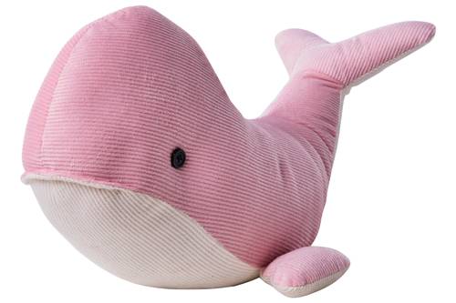 Fermaporta balena rosa e bianca velluto