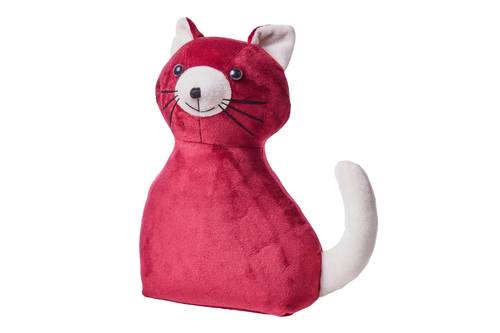 Fermaporta gatto seduto rosso velluto 25h