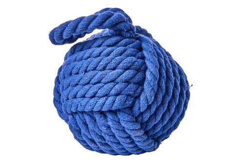 Fermaporta gomitolo corda blu cotone