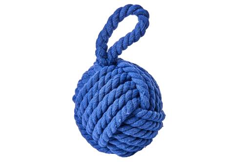 Fermaporta gomitolo corda blu cotone