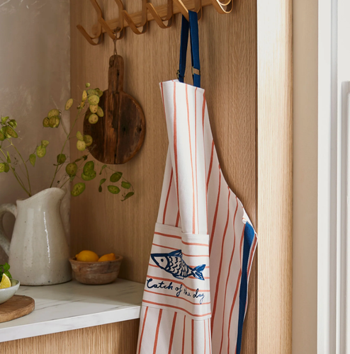 Grembiule cucina cotone pesce blu Catch of the day
