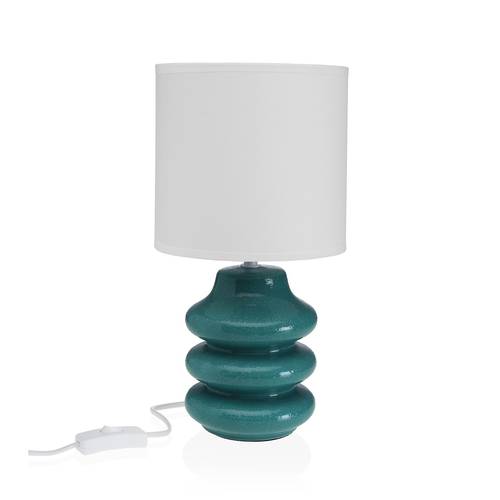 Lampada ceramica dischi acquamarina da tavolo 36h