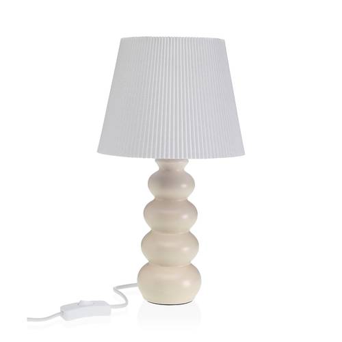 Lampada ceramica sfere avorio da tavolo 34h