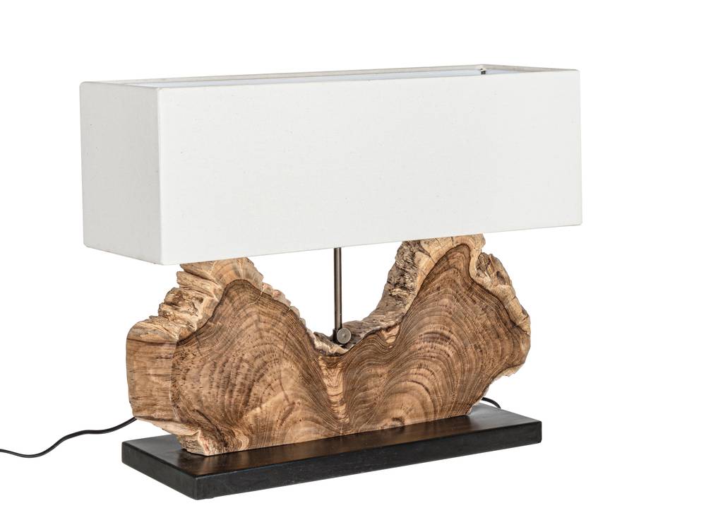 Lampada radice tek da tavolo rettangolare paralume bianco 55h