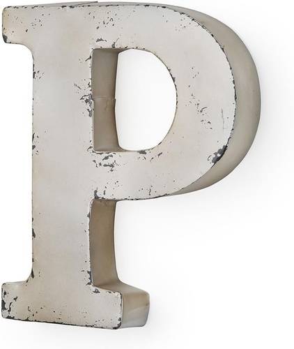 Lettera metallo P bianca