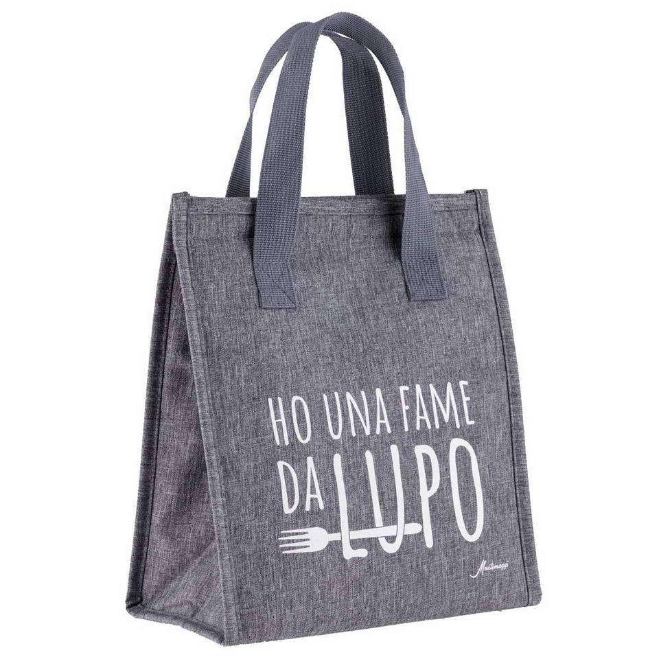 Lunch box termica grigia Ho una fame da Lupi
