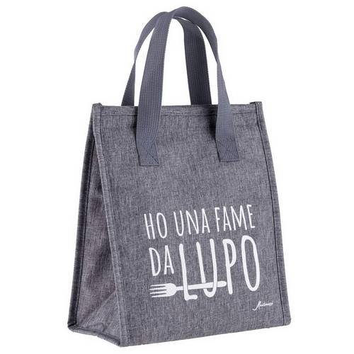 Lunch box termica grigia Ho una fame da Lupi