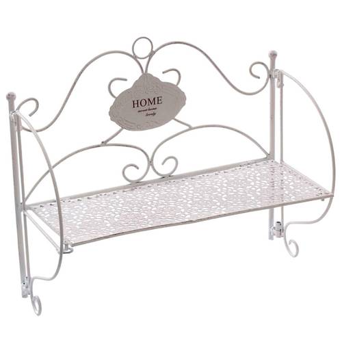 Mensola 1 piano ferro bianco Home shabby