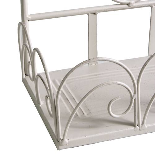 Mensola ferro bianco shabby rettangolare con cuore