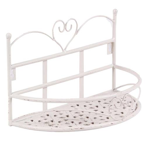 Mensola ferro bianco shabby semitonda con cuore