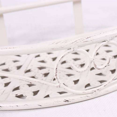 Mensola ferro bianco shabby semitonda con cuore