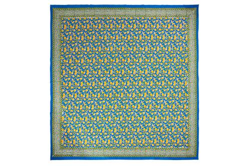 Mezzero telo arredo Anacapri limoni gialli bordo blu 270x270