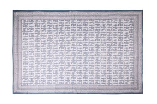 Mezzero telo arredo Pesci blu cotone 270x270