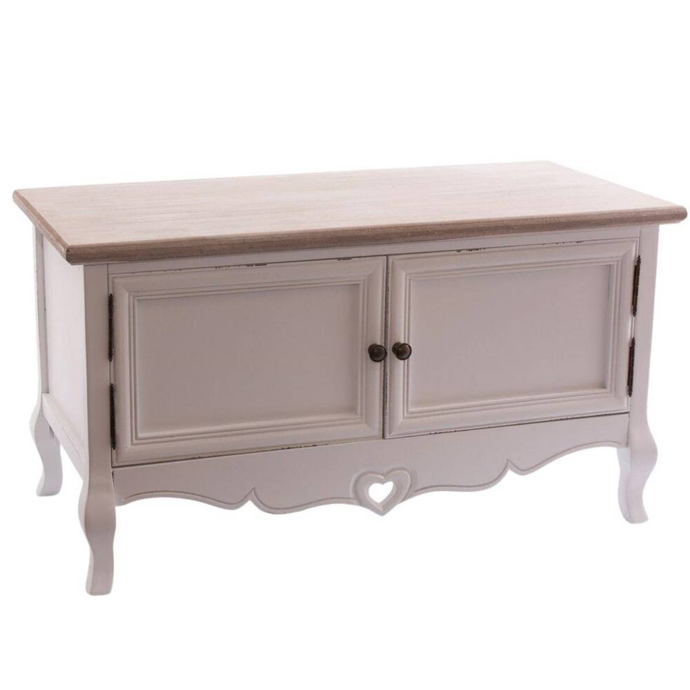 Mobile 2 ante legno bianco topo naturale porta tv