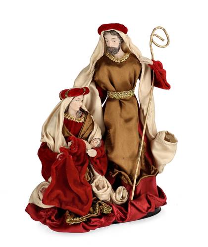 Nativita' sacra famiglia abiti velluto in tessuto rosso 31h