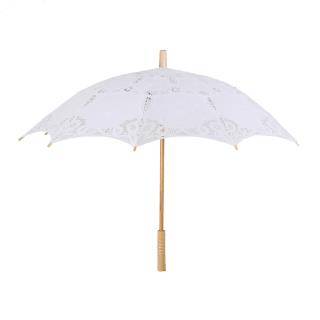 Ombrellino da sole macramè cotone pizzo bianco cm 85