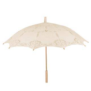Ombrellino da sole macramè cotone pizzo crema cm 85