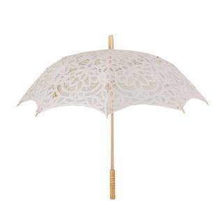 Ombrellino da sole macramè cotone traforato pizzo crema cm 80