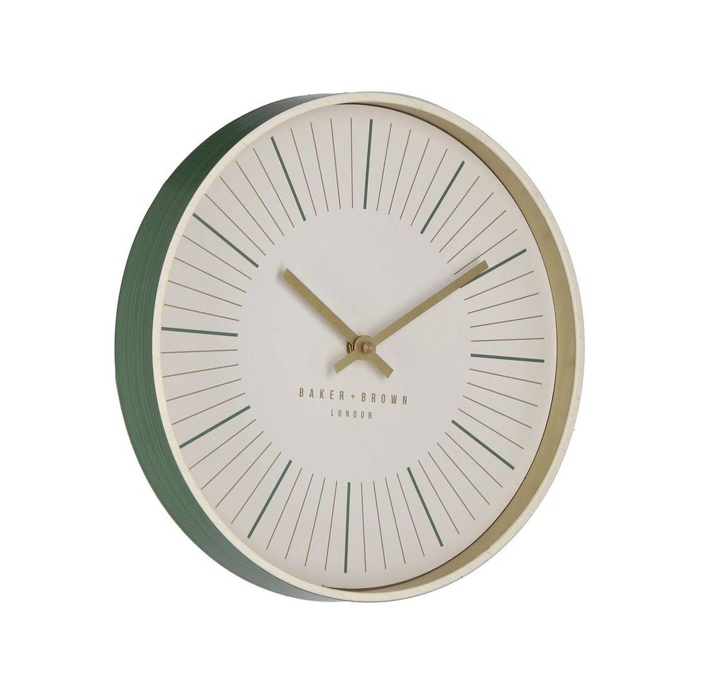 Orologio Baker London verde oro da parete cm 30