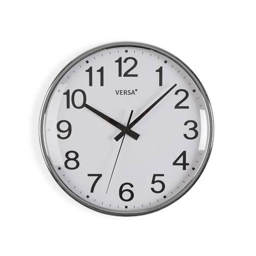 Orologio cromato argento da parete 26 cm
