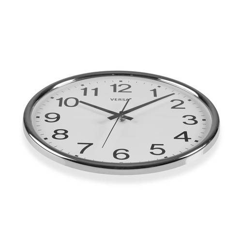 Orologio cromato argento da parete 31 cm