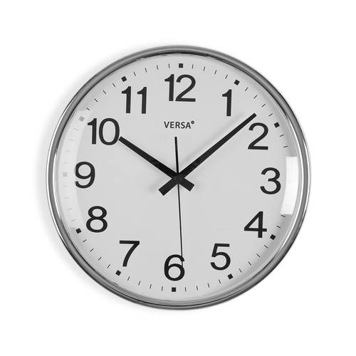 Orologio cromato argento da parete 31 cm