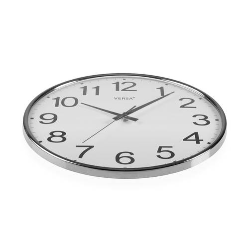Orologio cromato argento da parete 35 cm