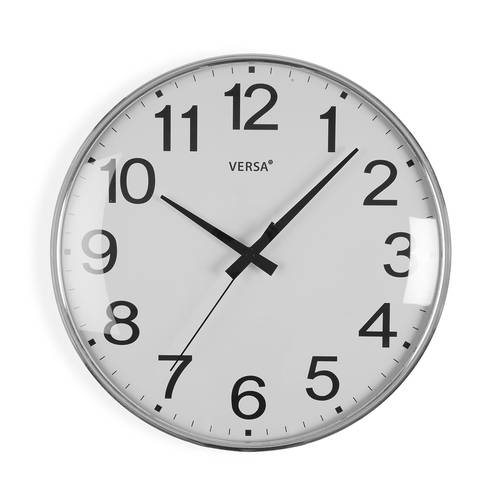 Orologio cromato argento da parete 35 cm