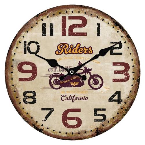 Orologio legno parete Moto Riders 34cm