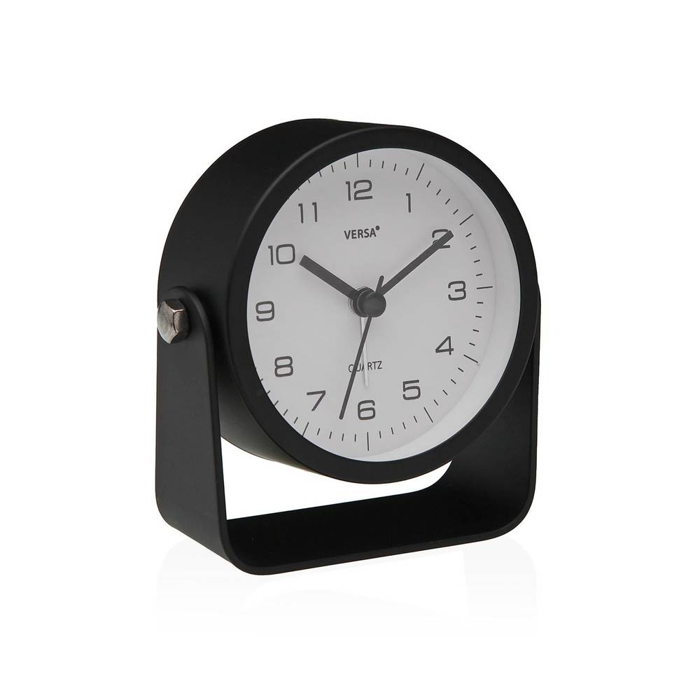 Orologio sveglia da tavolo base orientabile nera 10x10h
