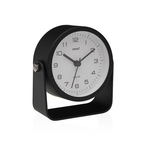 Orologio sveglia da tavolo base orientabile nera 10x10h