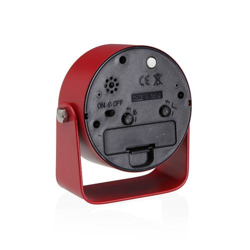 Orologio sveglia da tavolo base orientabile rossa 10x10h