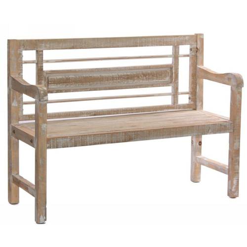 Panchina legno abete sbiancata con schienale 2 posti cm115