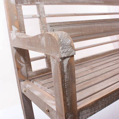 Panchina legno abete sbiancata con schienale 2 posti cm115