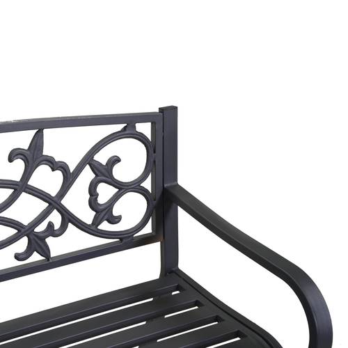 Panchina metallo nero antracite da giardino cm124