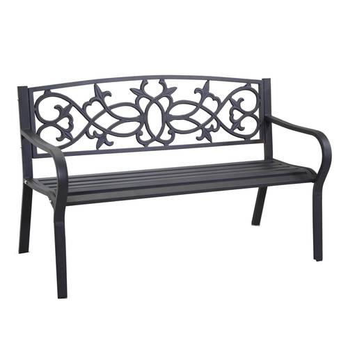 Panchina metallo nero antracite da giardino cm124