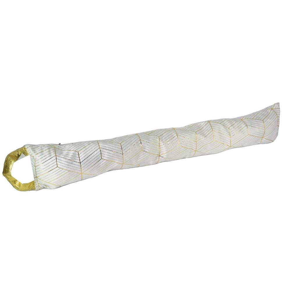 Paraspifferi velluto bianco decori oro con maniglia cm 80