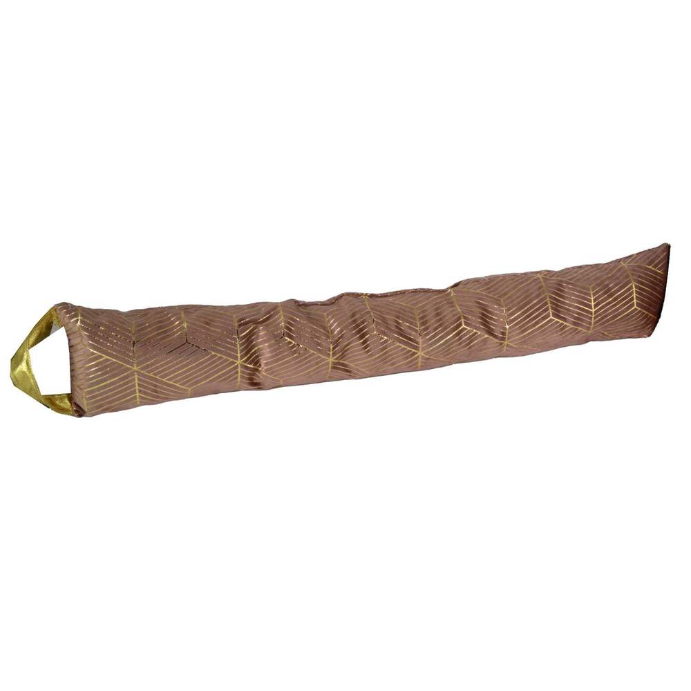 Paraspifferi velluto rosa decori oro con maniglia cm 80