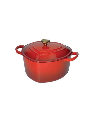Pentola casseruola in ghisa smaltata cuore rossa 4 litri