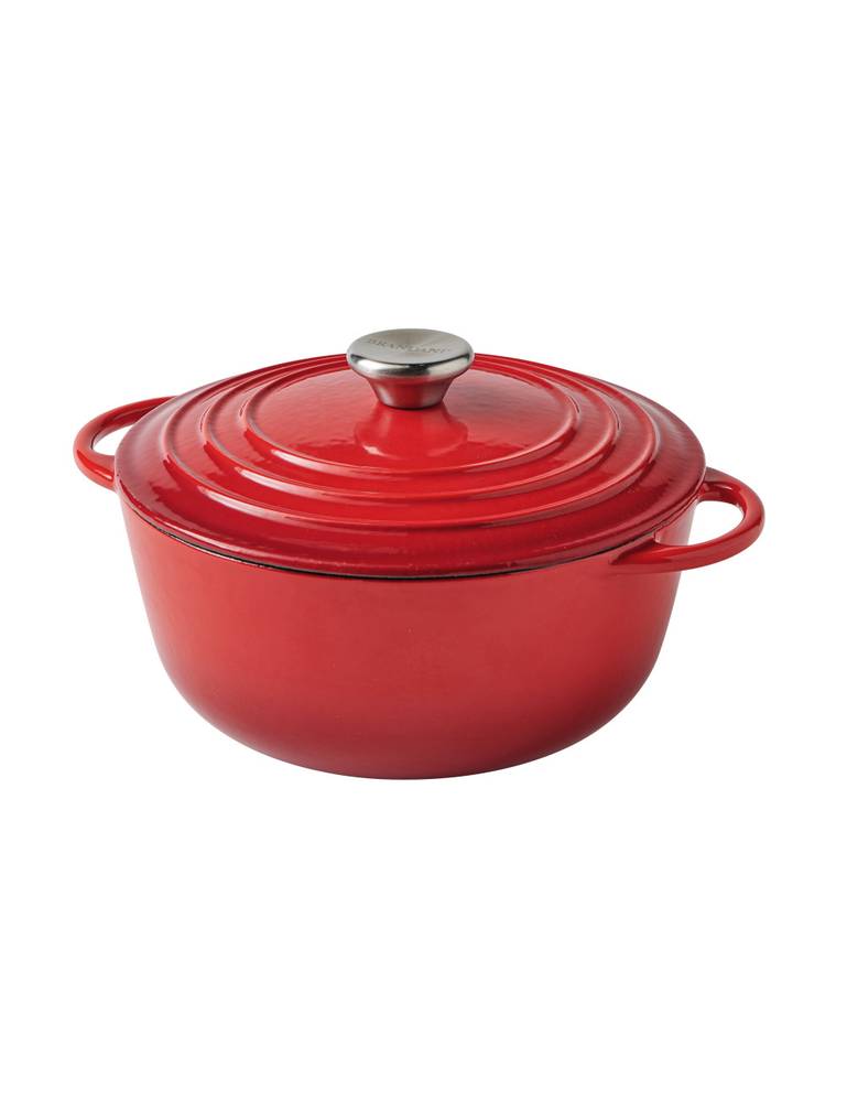 Pentola casseruola in ghisa smaltata rossa tonda 22 cm 3 litri