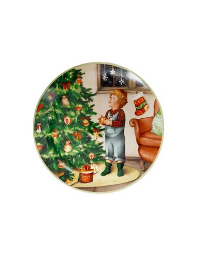 Piatto Cuccioli 2025 bimbo con albero porcellana cm 30