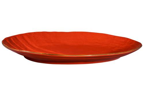 Piatto ovale arancio porcellana 40x28 collezione mediterraneo