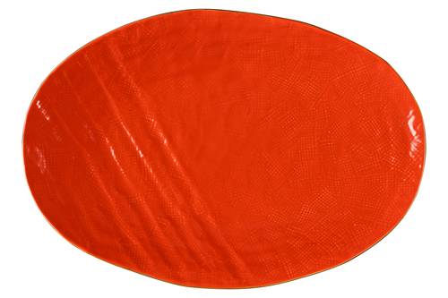 Piatto ovale arancio porcellana 40x28 collezione mediterraneo