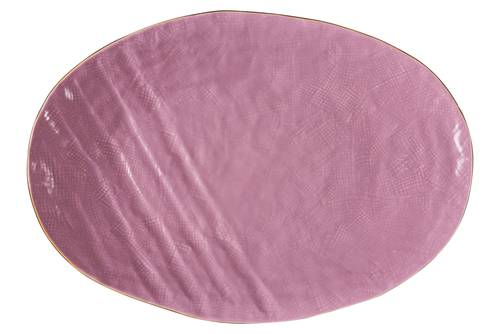 Piatto ovale rosa porcellana 40x28 collezione mediterraneo