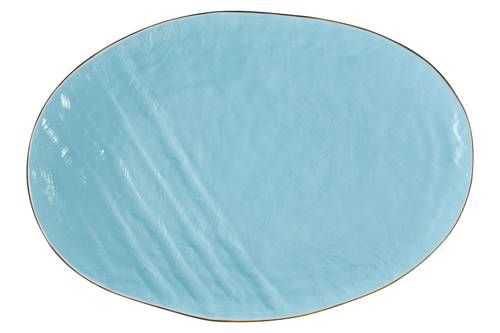Piatto ovale turchese porcellana 40x28 collezione mediterraneo