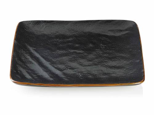 Piatto quadrato dessert nero collezione Mediterraneo
