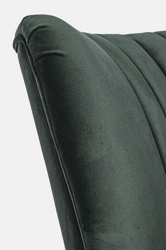 Poltrona braccioli legno e rattan velluto verde